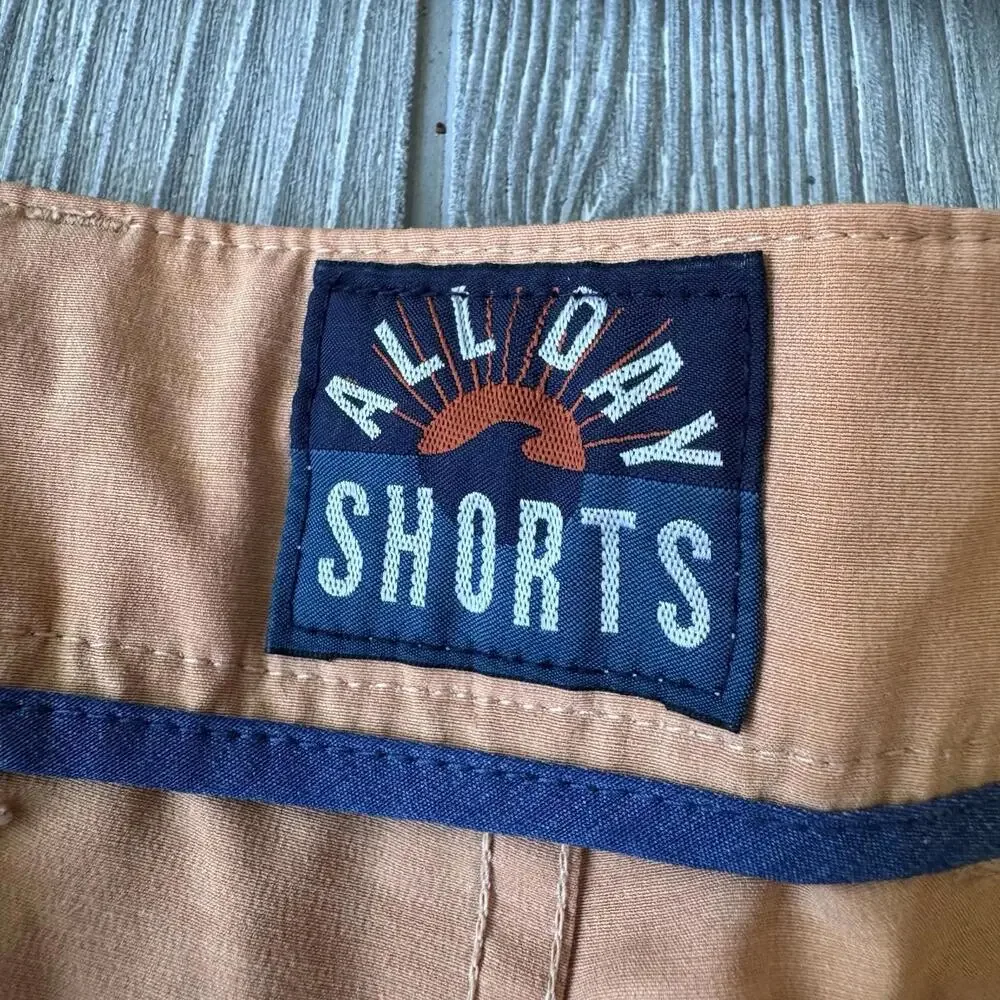 Faherty All Day Shorts Mens 36 Orange Casual Drawstring Pockets Performance 6”